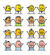 cartoon emoticons - happy people