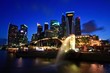 Singapore Skyline commercial District on Merlion Park
