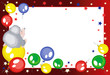 Background with balloons and hedgehog,