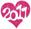 Color bright hearts with figure 2011. Vector illustration Color bright hearts with figure 2011. Vector illustration