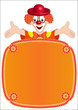 merry clown with labe