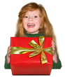Foto: Mädchen mit Weihnachtsgeschenk I Mädchen mit Weihnachtsgeschenk I