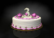 Birthday cake with blown 3 year candle