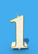 One year birthday cake 1with unlit candle