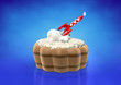 Rocket candle on birthday cake