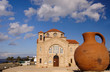 Greek flag and christian church Greek flag and christian church