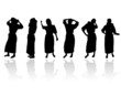 woman in bathrobe black silhouette