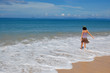 Woman on the beautiful tropical beach