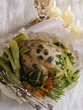 Poulard hen Demi-deuil with truffles