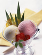 Strawberry and pineapple ice cream
