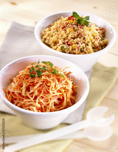 Photo: Grated carrots and taboulé Grated carrots and taboulé