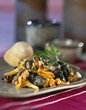 Pan-fried snails and chanterelles