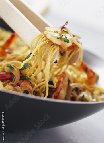 Photo: Hot peppered noodles with shrimps Hot peppered noodles with shrimps