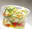 Courgette and red pepper salad with olive oil dressing