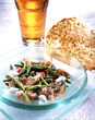 Carpet-shell-clams and wild asparagus with beer foam