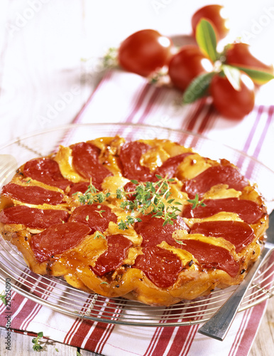 Photo: Tomato and goat cheese tatin tart Tomato and goat cheese tatin tart