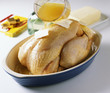 Covering the chicken with butter and oil 