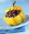Pepper stuffed with spicy bull's meat