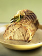 Pork backbone with lime blossom and milk sauce