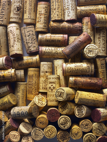 Photo: Corks from bottles of vintage wine Corks from bottles of vintage wine