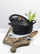 Cast iron casserole dish