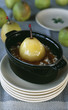 Rice pudding with poached pear