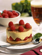Raspberry Chiboust with chocolate sauce