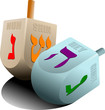 Dreidel  as element of Hanukkah festival. Vector