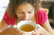 Woman drinking herbal tea