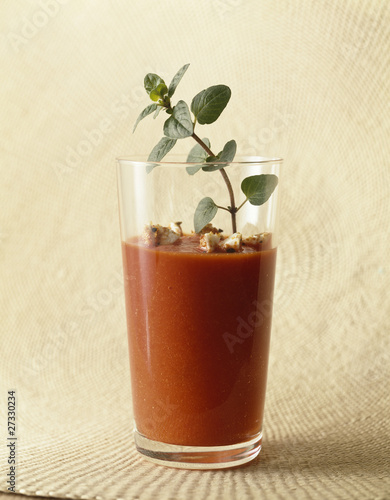 Photo: Tomato soup with mozzarella Tomato soup with mozzarella