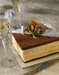 Chocolate,coconut and passionfruit mousse dessert