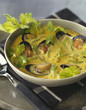 Creamy mussel and celery soup
