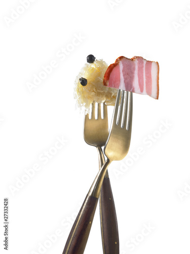 Photo: Two forks with Choucroute Two forks with Choucroute