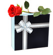 red rose and gift