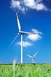 Photo: summer view of two wind turbines summer view of two wind turbines