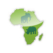 Pegatina AFRICA CON ELEFANTE Y RINOCERONTE