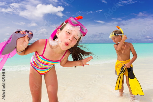 Photo: Happy children on beach Happy children on beach