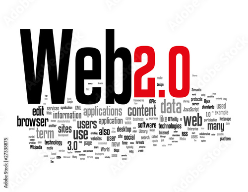 Illustration: Web 2.0 Word Tags on white background Web 2.0 Word Tags on white background