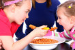 Children Eating Baked Beans. Models Released
