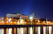 kremlin from river at night in Moscow