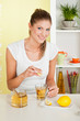 Beauty, young girl making tea
