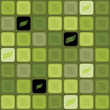 Green checked background with leaf