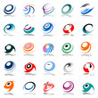 Vector: Spiral movement and rotation. Design elements set. Spiral movement and rotation. Design elements set.