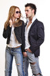 sexy woman flirting with a handsome guy