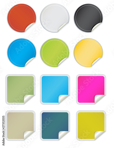 Vector: Stylish web 2.0 peel-off stickers Stylish web 2.0 peel-off stickers