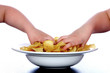 Children Grabbing Crisps.Models Released