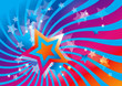 Abstract background with stars and colorful waves