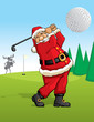 Vector: Santa Claus golfing Santa Claus golfing