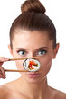 Sushi girl isolated