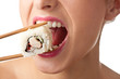 Sushi girl isolated